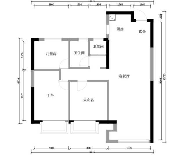 107㎡简约风三居室不仅有工业时尚之外,还流动着大气与安静