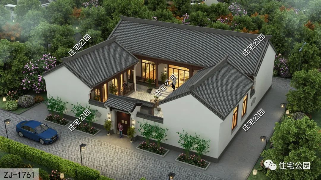 |诗情画意的中式之美，自建20×18米古韵合院