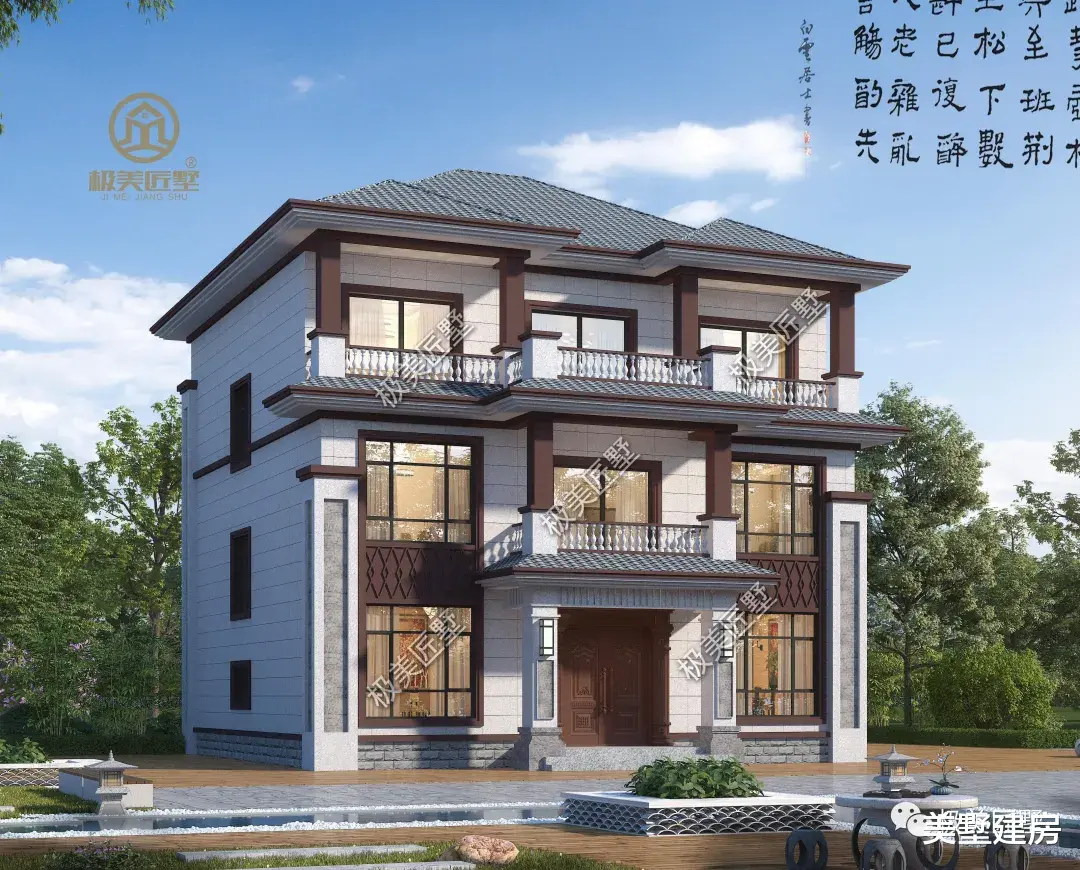 卧室|对称大气的新中式别墅，回家建一栋，就是最美的风景线！
