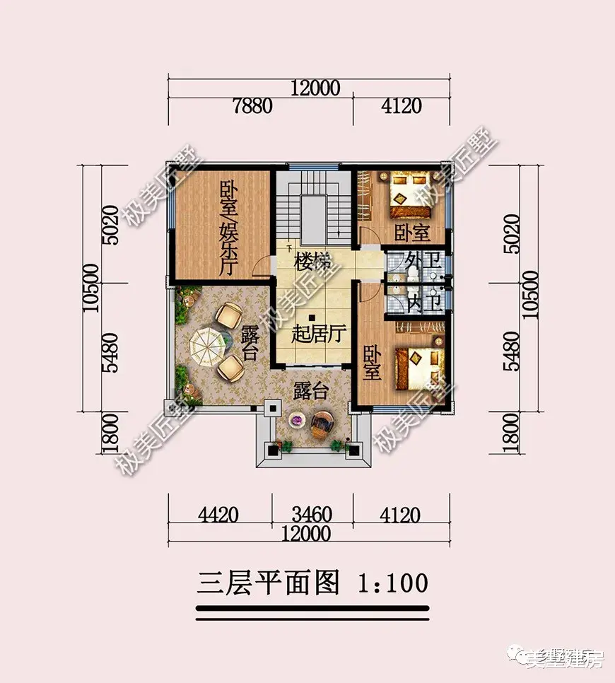 背景墙|占地120平也能建豪宅,三层欧式设计,美观大气