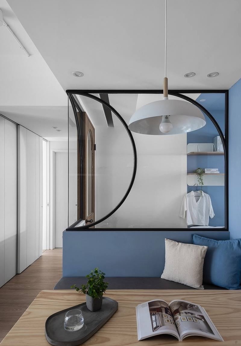 |66平二居小户型设计，蓝色系的北欧风空间美感，合理布局让空间更宽敞！