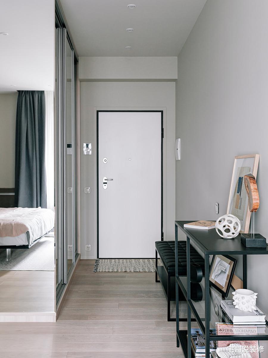 宅哥说装修|28岁IT小哥的30㎡公寓，舍弃客厅，反而越住越舒适，高级感十足
