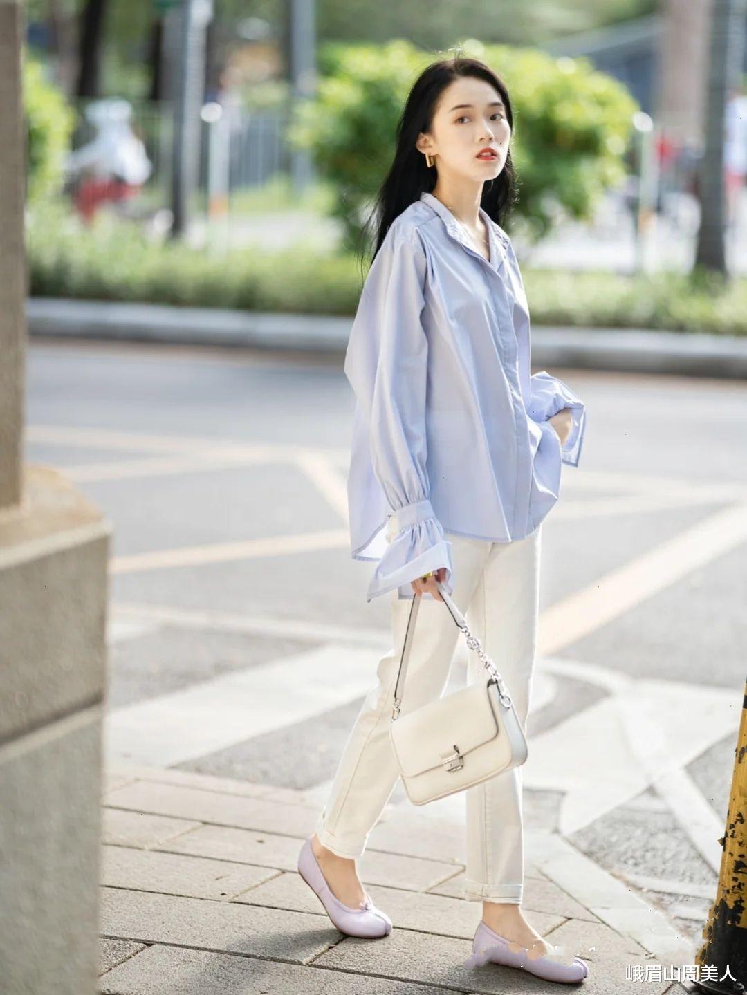 峨眉山周美人|有品位的女人穿“衬衫”，都懂这3个“诀窍”，怪不得这么高级