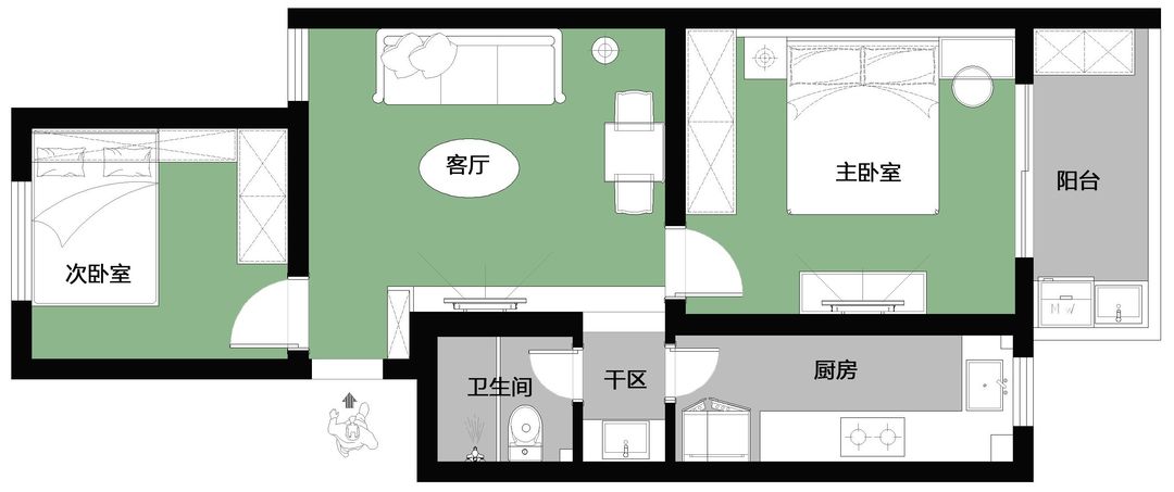 美家装|60平方米的小家，北欧风格，打造公寓般的生活空间