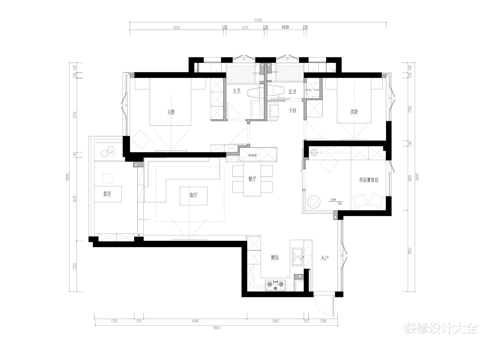 96㎡混搭风设计！强烈的色系碰撞下，还能给人以优雅的感觉！