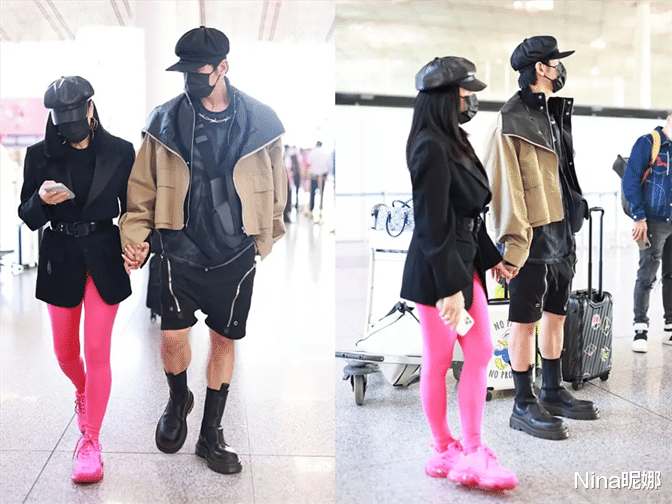 秦岚|51岁钟丽缇超自信!穿死亡芭比粉健美裤机场炸街,外八站姿真霸气