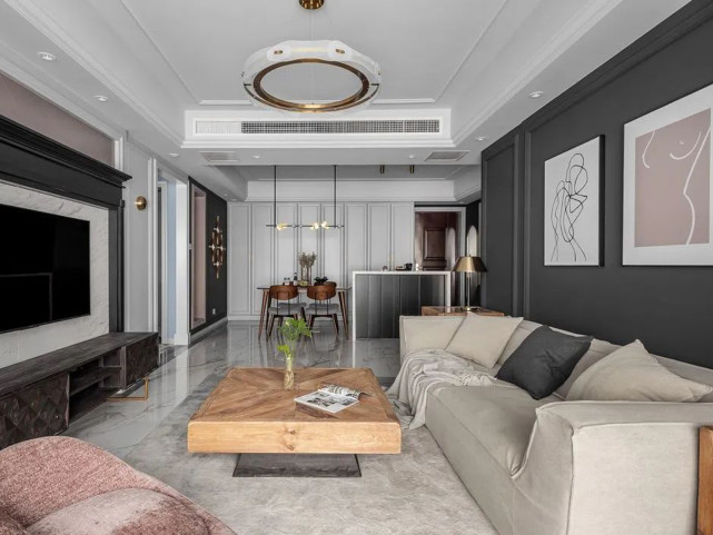 |89平现代风阳台部分纳入主卧，为女屋主的梳妆台创造了地盘