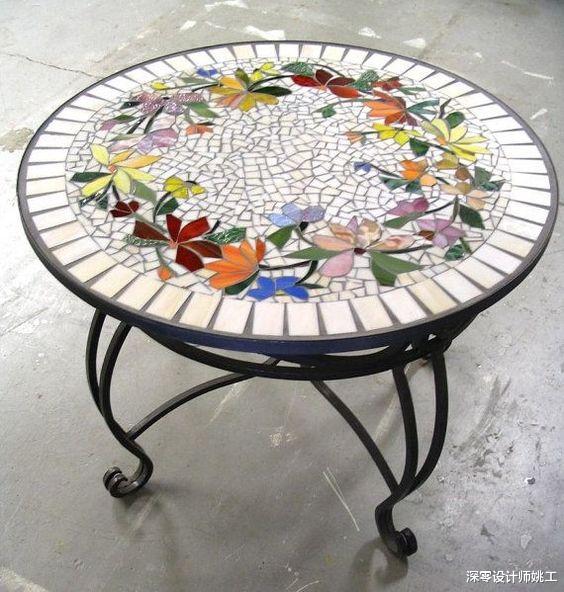 |碎瓷砖还能这么用,翻新桌面、装点院墙,自成一道美丽的风景线