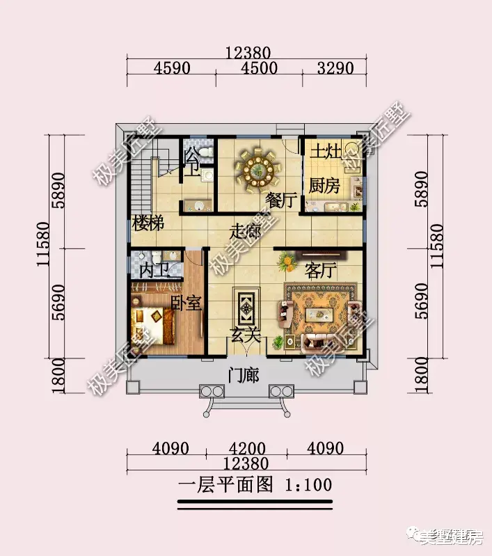 |三层巴洛克风格别墅，浪漫华贵，外观华丽户型实用！