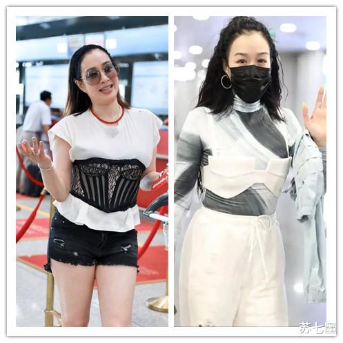 钟丽缇|50岁钟丽缇太洋气！穿印染紧身衣还“内衣外穿”，一旁老公有深意