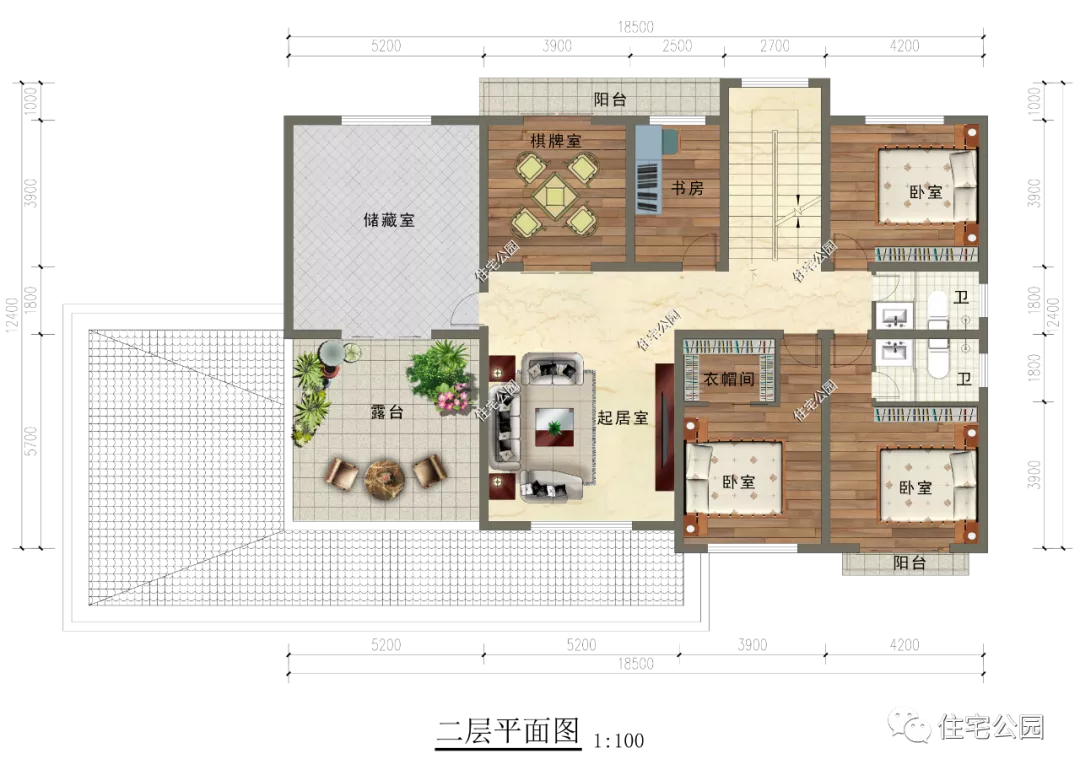 |18×11米大面宽舒适住宅，堂屋+观景台带你享受美好生活
