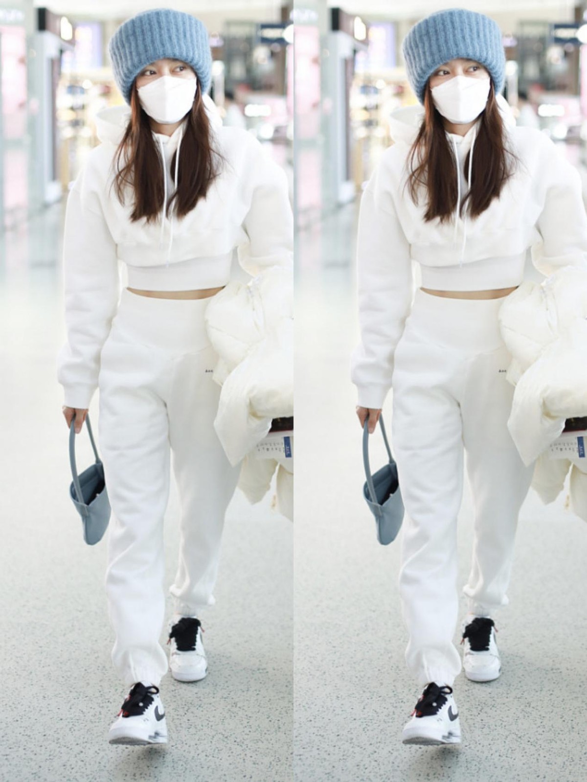 秦岚|秦岚素颜的样子有点憔悴了，私下里穿一身白好纯洁，看着还挺显嫩