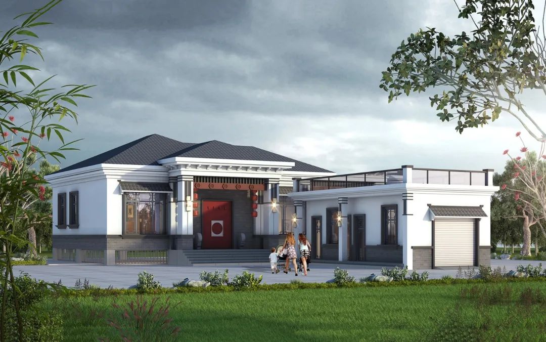 现在都流行建四合院啦，两款200平占地四合院