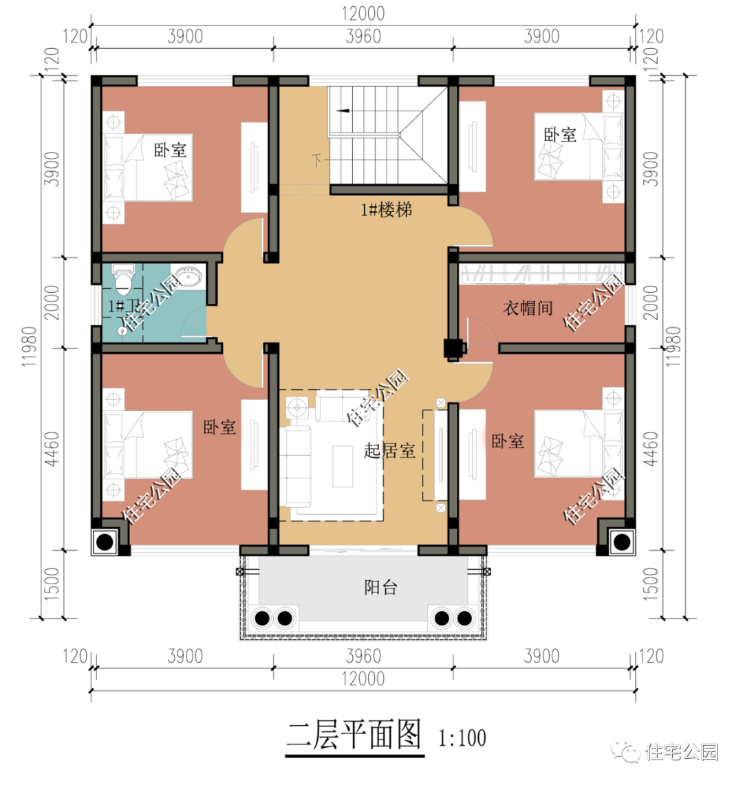 机械|6卧2厅带堂屋，12×11米经典二层小宅，享受舒适生活