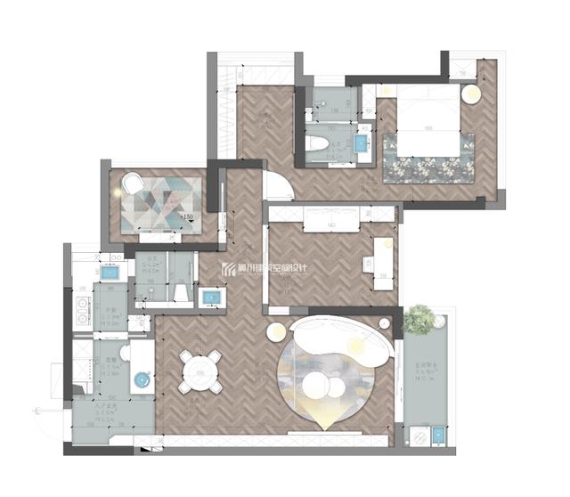 114㎡现代简约，简单不失优雅感，巧妙设计很高端