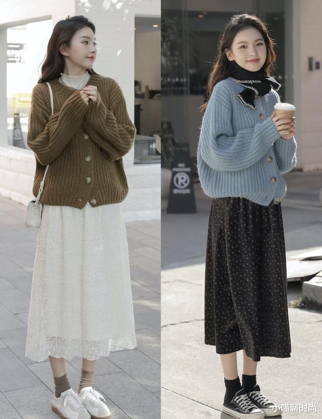 小喵聊时尚|立秋后天气就转凉了,今年流行“毛衣+连衣裙”,优雅时髦又大方
