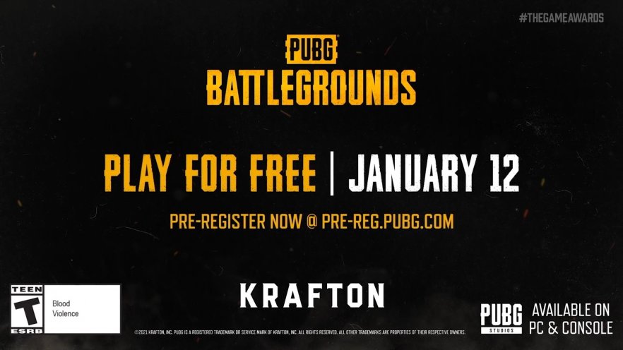 绝地求生|PUBG将于2022.1.12日实行免费 老玩家将免费获得DLC