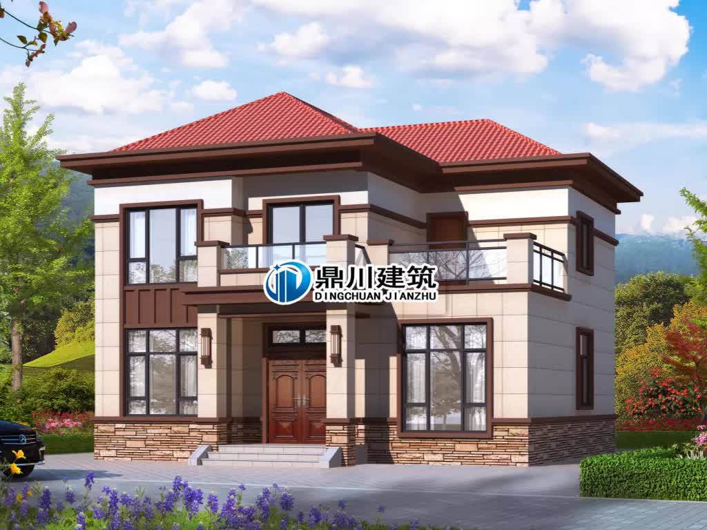 |二层别墅，10×11米，尽显高贵典雅之气，21万建在农村很合适