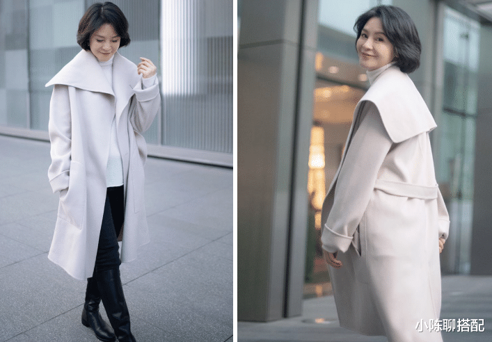 小陈聊搭配 这才是50岁女人该有的大衣打扮，保暖又高级，妈妈们可以照着穿