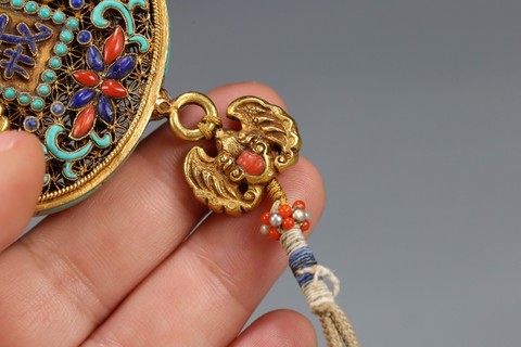 绿松石|清 斋戒牌、金器