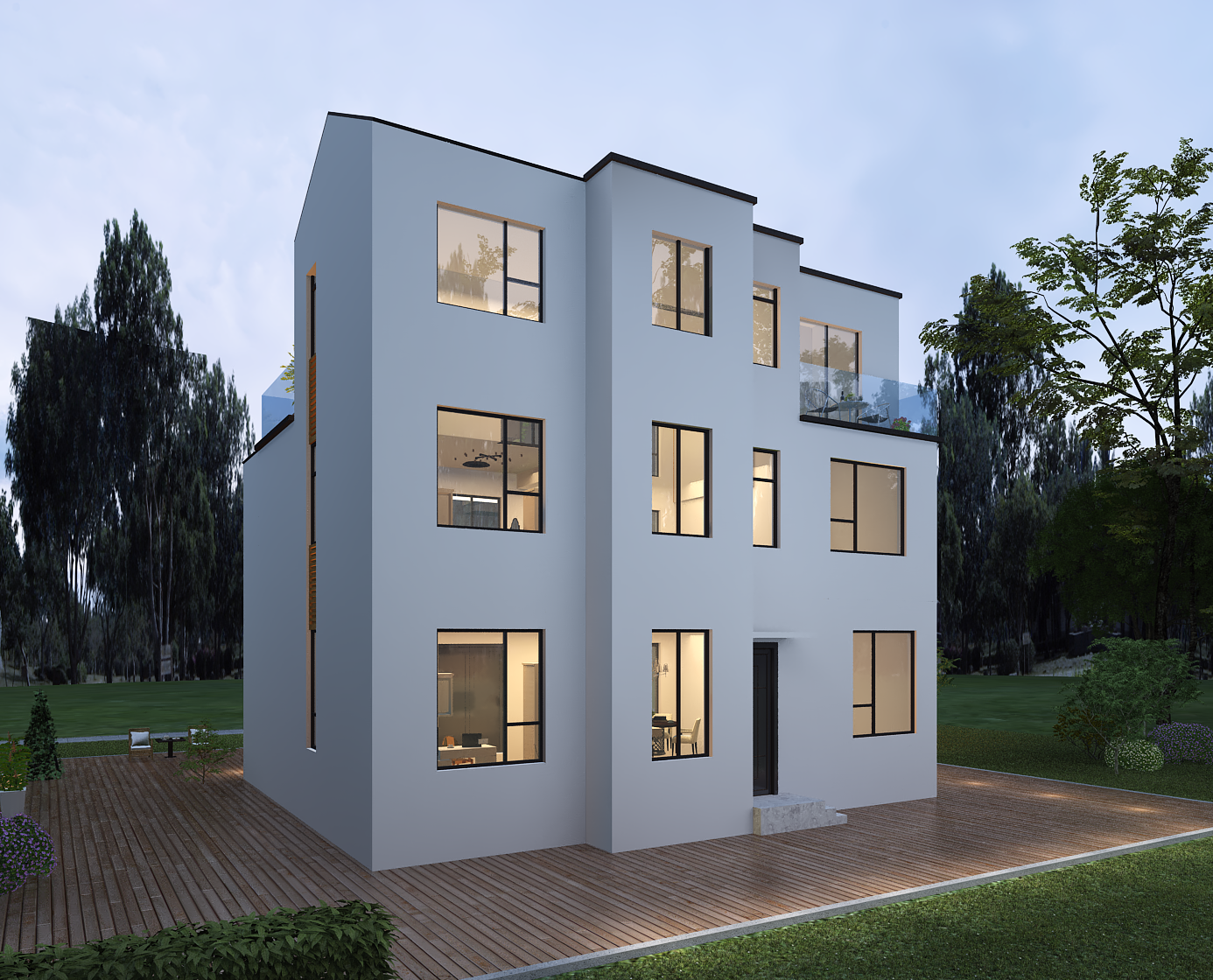 |现代三层设计感别墅，这也太心动了吧