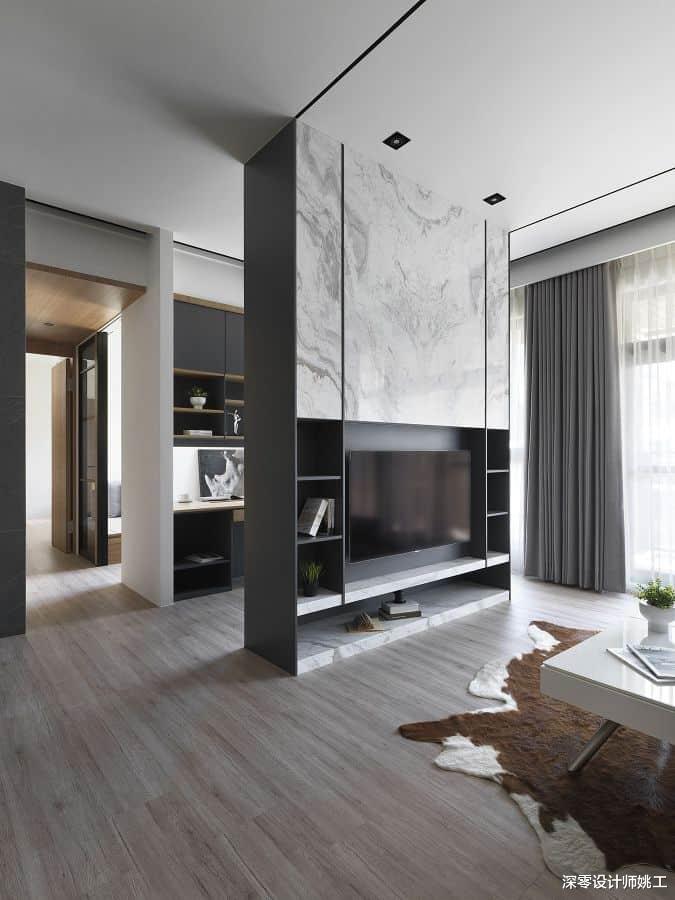 都是99㎡，他家为何如此优秀，电视墙正反2用，收纳翻倍多间书房