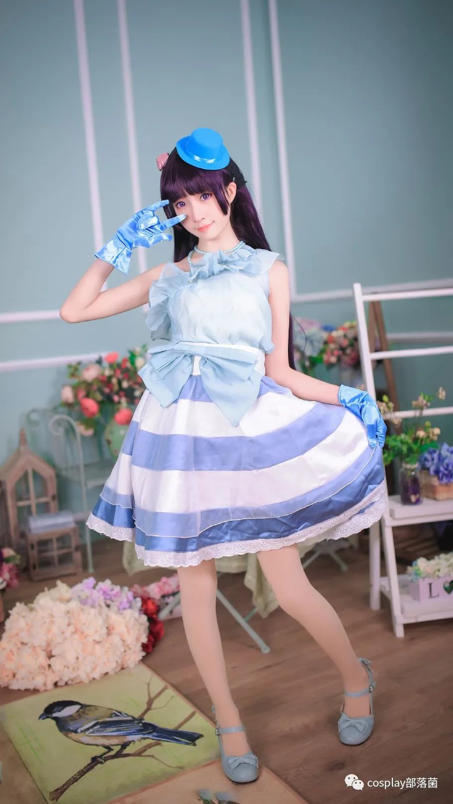 五更琉璃|cos：五更琉璃条纹洋装cos正片@汐纸纸