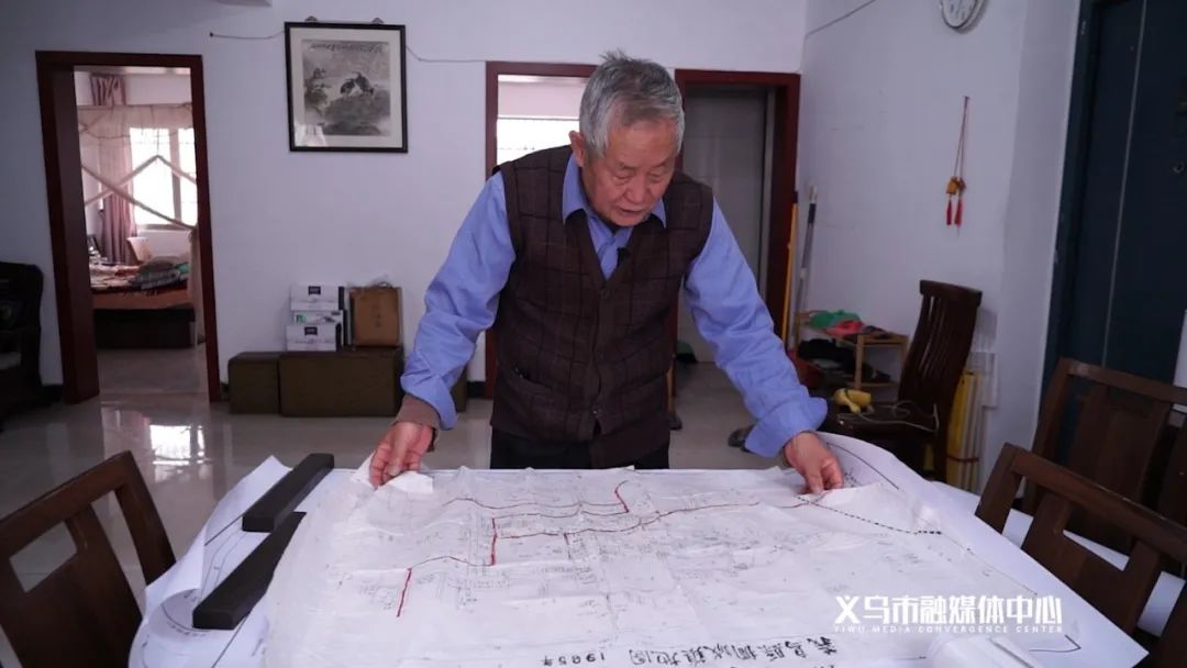 义乌快报 朝阳门、县前街...85岁老人手绘义乌老城区地图