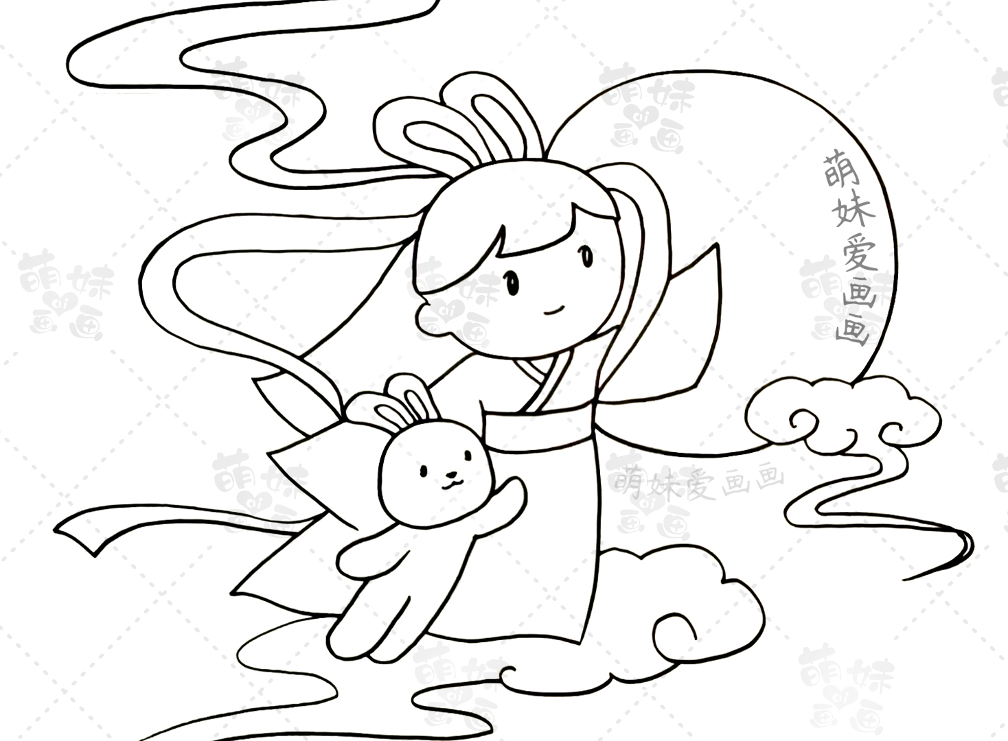 萌妹爱画画|中秋月圆人更圆!简单漂亮的中秋节手抄报简笔画合集,含文字内容