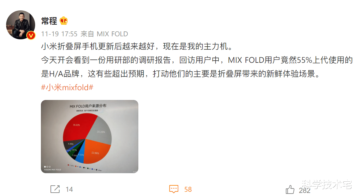 小米科技|小米高管：一半以上小米折叠屏手机用户，上代使用华为、苹果手机！
