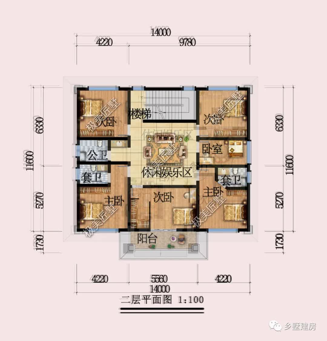 卧室|经典三层新中式别墅，最适合农村的户型，顶楼露台人人夸