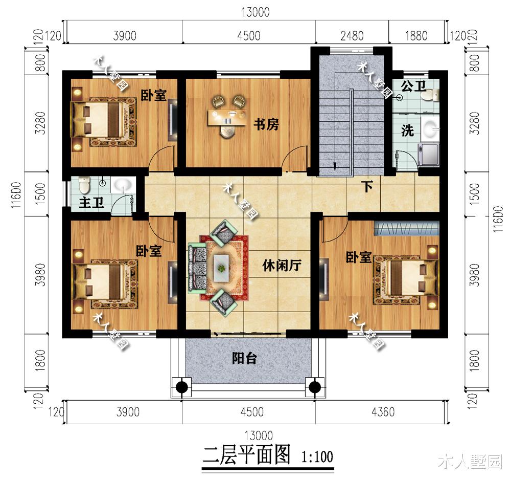 别墅|实用型农村别墅，占地127平，13米面宽很受欢迎