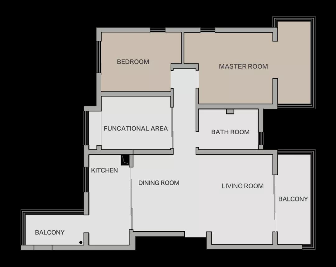 90㎡三室复古风装修，半墙打破“暗”房设计，大户型既视感
