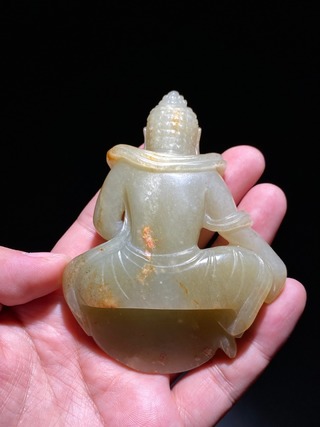和田玉籽料|宋  和田玉籽料 释迦摩尼 玉佛 摆件 把件