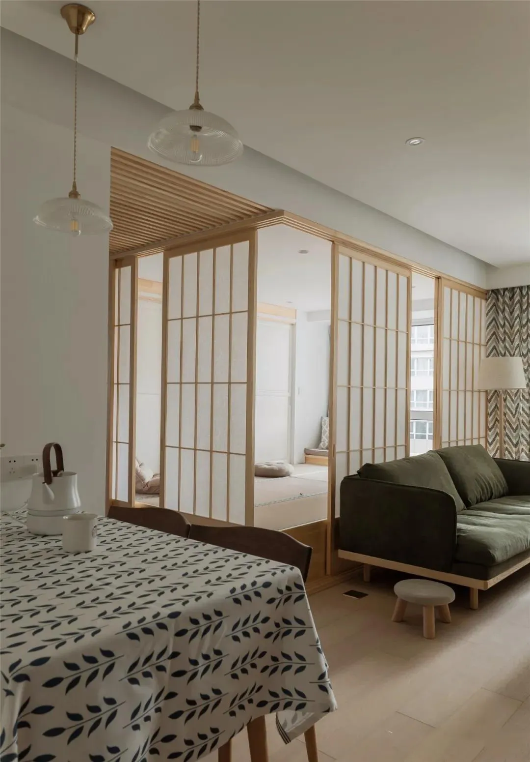 80㎡老旧小三居,改清新日式灵活两居,一个人的生活随性自由~