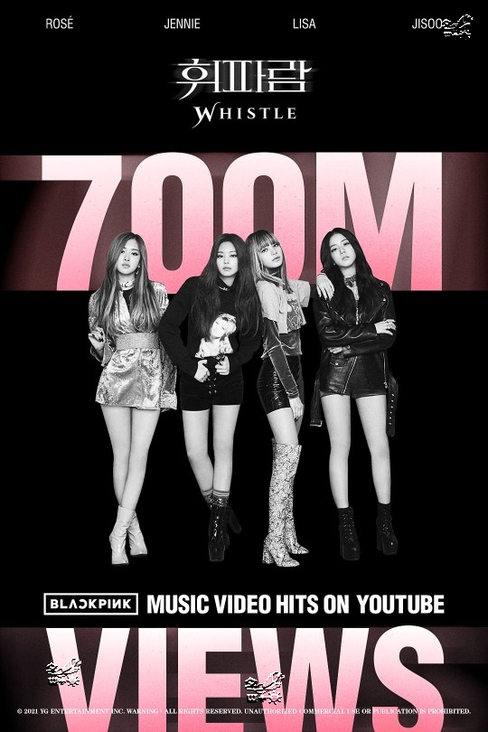 blackpink|BLACKPINK出道曲《WHISTLE》MV，视频媒体网站平台点击率破7亿