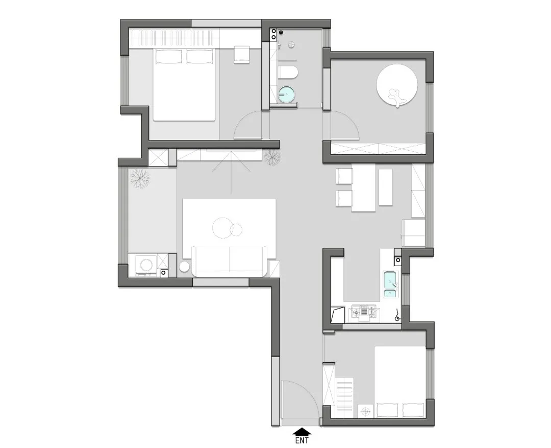 设计fan|107㎡日式风三居室，榻榻米卧室、木盒子阳台，超强的空间利用术！