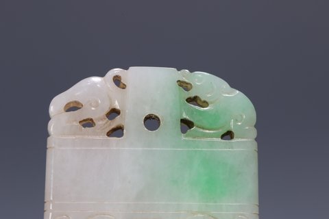 翡翠|清、老翡翠府上有龙佩牌