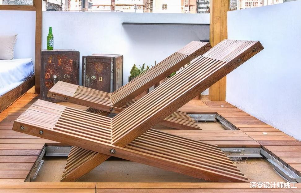 |懂生活的人,果然更会享受!露天甲板上藏休闲椅,拉起来就能入座