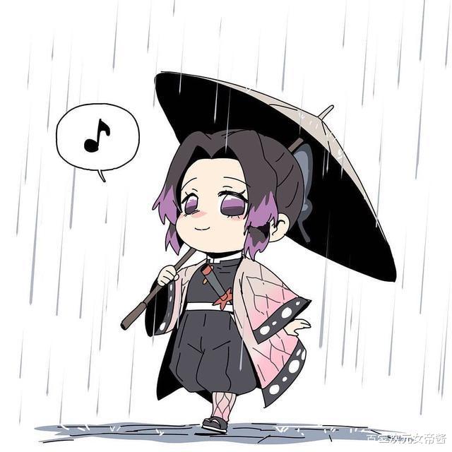鬼灭之刃|《鬼灭之刃》角色与下雨天，蛇柱和恋柱秀恩爱，富冈义勇被讨厌了