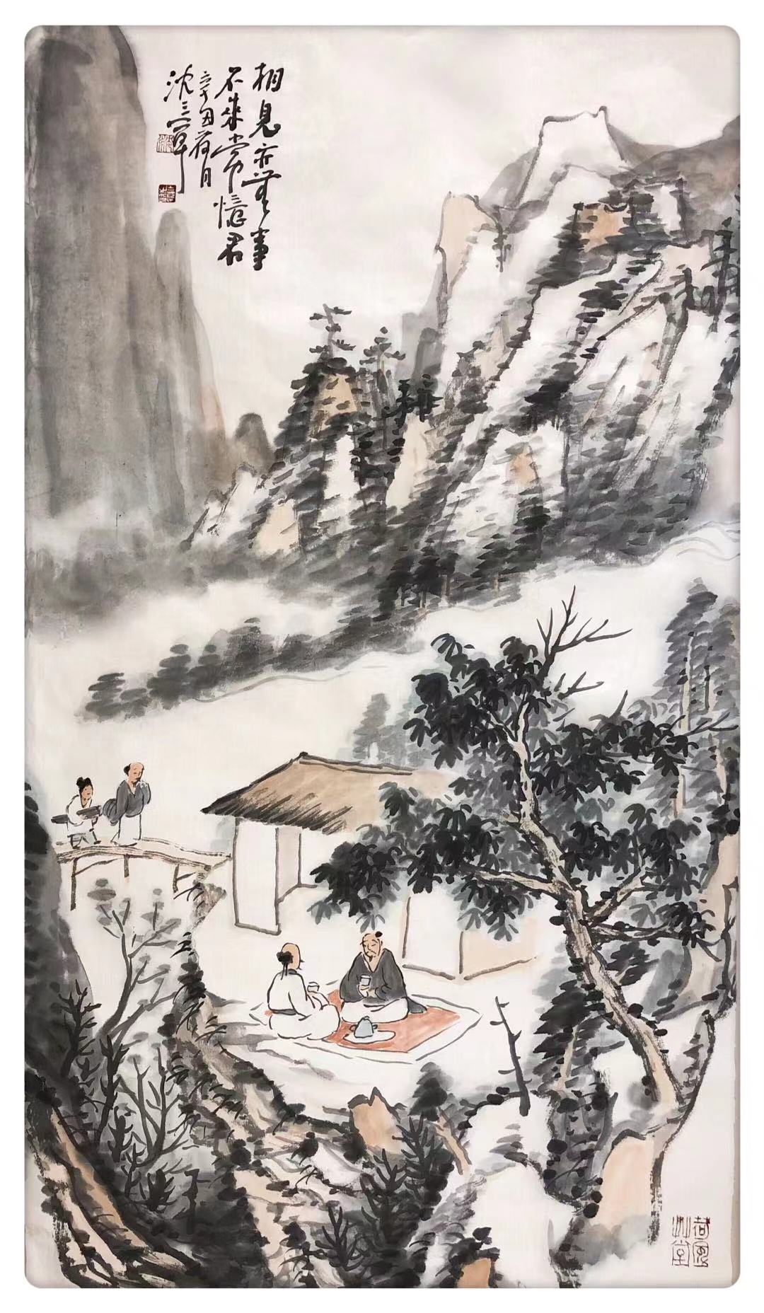 圈中最时尚|著名画家沈三草近作人物山水系列