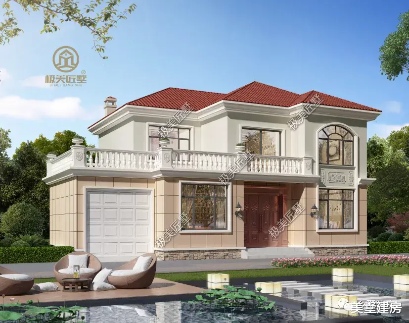 |带车库设计的二层别墅,欧式风格,建房选它准没错!