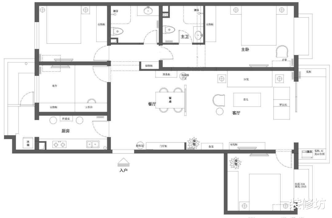 装修坊|美式风设计，橘色系搭配让家更温暖，阳台惬意又舒适