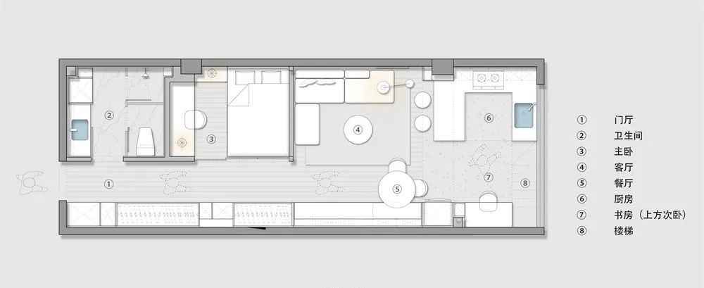 法棍户型再度来袭,45㎡蜗居逆袭改造3室2厅