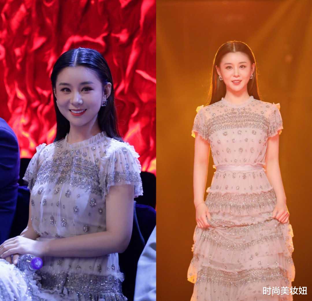 时尚美妆妞|又被李小萌美到了，穿裸色连衣裙录节目，美得让人想多看几眼