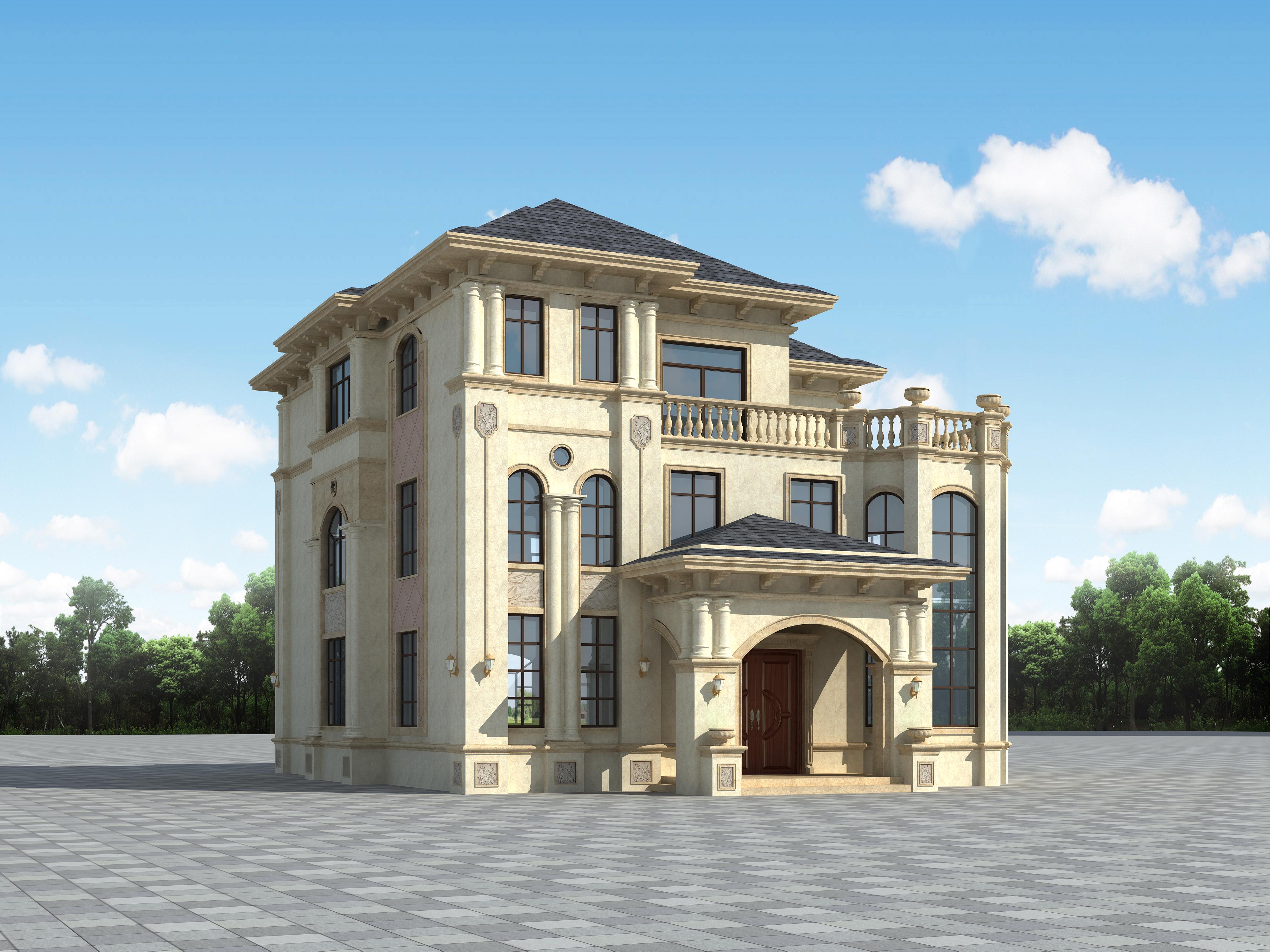 |三层欧式住宅，两百方占地设计