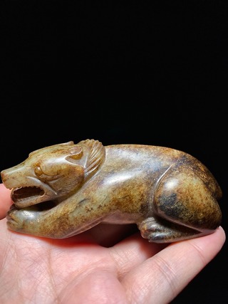 和田玉籽料|汉 和田玉籽料沁色 白玉 玉熊