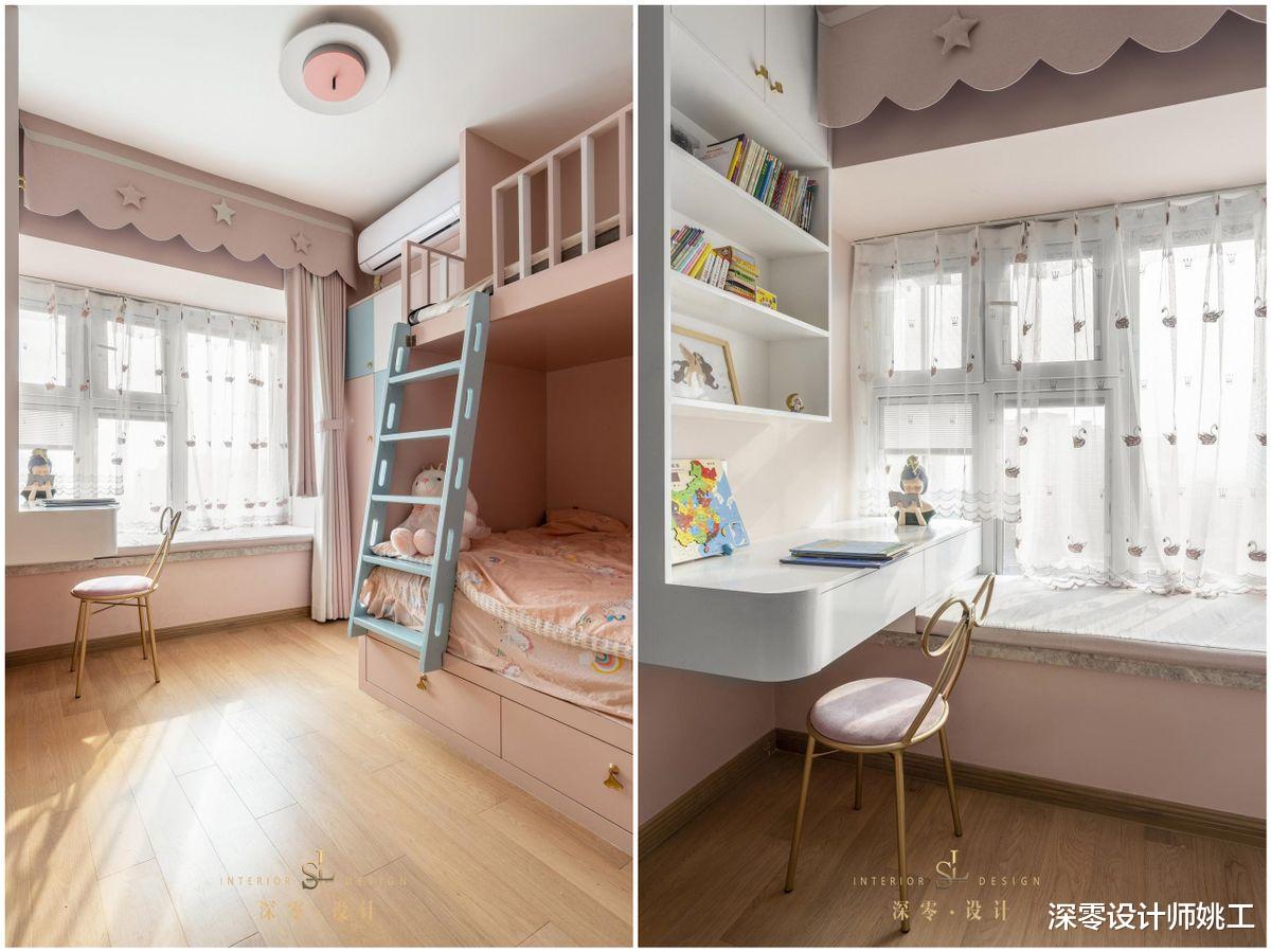 8㎡儿童房教科书式装法,高低床见缝插衣柜,把每1㎡利用到极致
