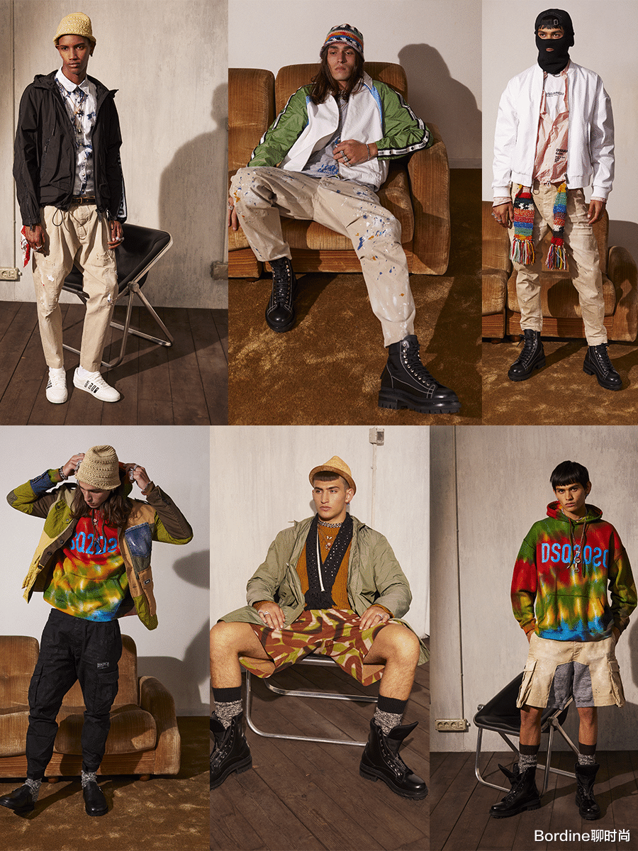Bordine聊时尚 Dsquared2 2022春季,看起来并不怎么搭调的穿搭,则更为坚强