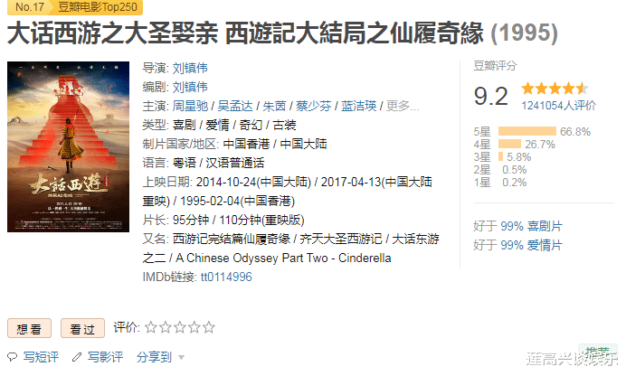 大话西游|中国评分最高6部电影，《大话西游》垫底，榜首才是真正的王者